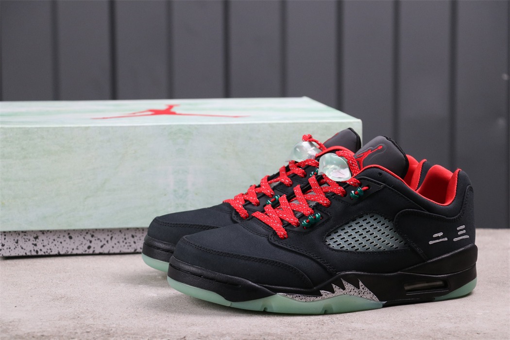 New 2022 Air Jordan 5 Low Clot Black Red Shoes